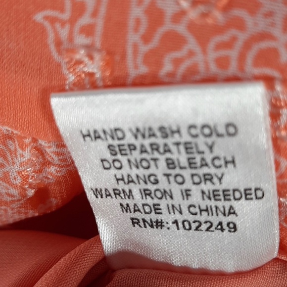 Skies Are Blue Tiered Smocked Bodice Babydoll A-Line Mini Dress SZ M Coral - Picture 10 of 12